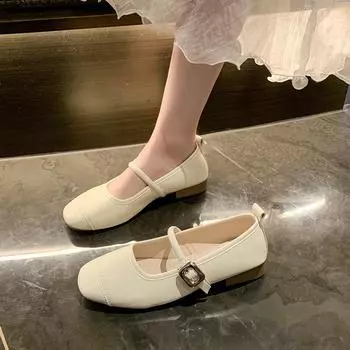 Silver light mouth single shoes women s flat 2024 summer new Korean version fairy Mary Jane shoes French gentle ballet shoes 35