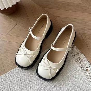 Silver Mary Jane single shoes women s new summer bow platform with skirt 35