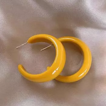 Silver Needle European-American C-Shaped Exaggerated Circle Stud Earrings with High-End Style