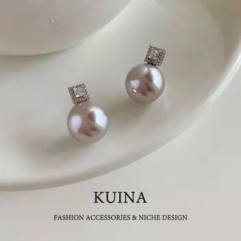 Silver Pearl Grace Petite Earrings Exquisite Accessible Luxury Fancy New Hot-Selling Earrings Sterling Silver Needle Women s Earrings Picture Color