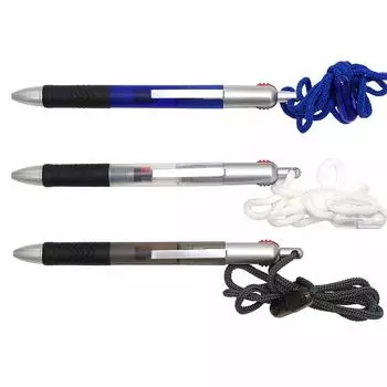 Silver Point Ballpoint Pen with Safety Mixed Black and Red Metal with Gift Wrapping OPP 2-Color Cord, 20-Pack (3-Color Leads), 0.7mm Leads, Clip, Bag,