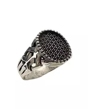 Silver Ring with Black Zircon Stone 240053753G09Y