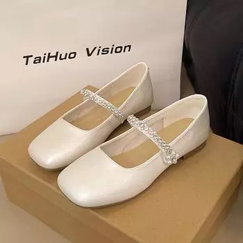 Silver single shoes women s summer new models with skirts are beautiful, flat bottom is not tired, Mary Jane small leather shoes in the evening 35