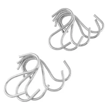 Silver Stainless Steel Clasps Hooks S Shaped Hook Home Kitchen Storage Rack Household Hanger Bathroom Holder Organizer