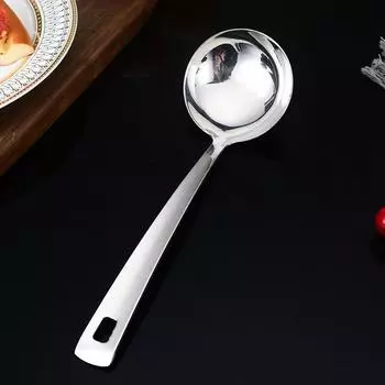 Silver Stainless Steel Soup Spoon Flat Colander Serving Spoon Cake Spatula Leaking Shovel Public Cutlery Set Cooking Utensil