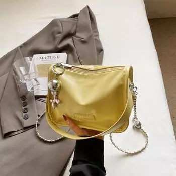 Silver Super Popular Tote Bag Women s 2025 New Arrival Summer Light Luxury Minority Classy Sentong Qin Shoulder Messenger Bag Yellow New arrival + pendant