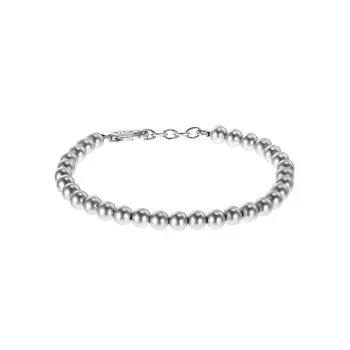 Silver Tone Brass Bead AXG0118040 [ARMANI EXCHANGE] Men s Bracelet,