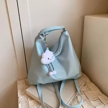 Silver travel backpack women s 2024 new trendy fashion shoulder bag large capacity multi-purpose messenger tote bag backpack белый