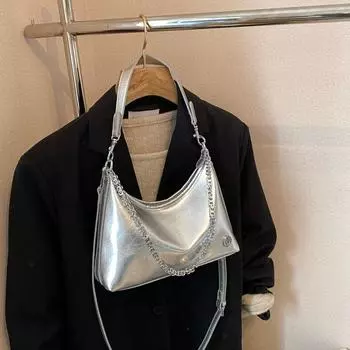 Silver Underarm Bag Women s 2025 New Arrival Summer Tote Bag Large Capacity Classy Sentong Qin Shoulder Messenger Bag Silver