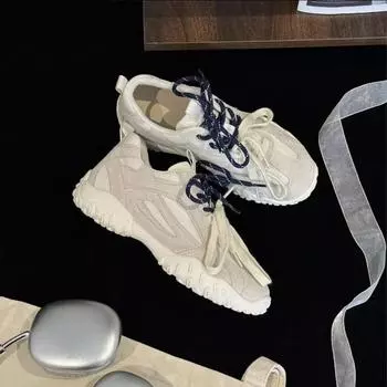 Silver women s summer new Han Suxi functional wind breathable casual sports dad shoes 35 бежевый