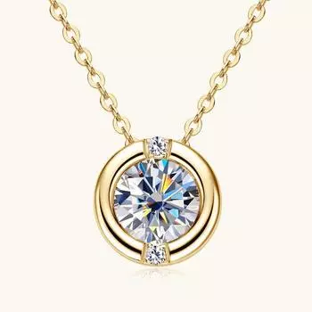 Silvere Glam 2025 новое ожерелье из стерлингового серебра 925 пробы, подвеска из муассанита, французское ожерелье с пузырьками, цепочка на ключицу из муассанита D-цвета 1.02 carats золотистый