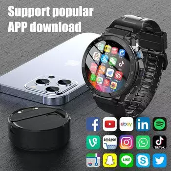 SIM-карта Smart Watch 4G Card Camera Full Netcom Z35GT Восьмиядерный процессор 4 + 64G Многофункциональные Интернет-спортивные часы-телефон WIFI GPS SmartWatch чёрный
