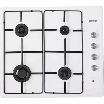 Simfer 3010N Белая газовая плита с 4 конфорками, эмалированная плита