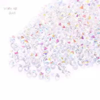 Симфония Эльф Прозрачный Микро-Дрель Острое Нижнее Дрель Для Ногтей Украшения Для Нейл-Арта Маленький Сломанный Алмазный Кристалл Алмаз Около 1440 Штук 1.1mm