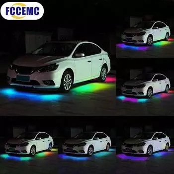 Симфония светодиодная подсветка автомобиля, подсветка 12 В RGB, приложение, дистанционное голосовое управление, автоматическая декоративная атмосфера, неоновая лампа для днища