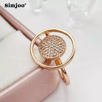 SIMJOO Цирконовое кольцо Модное темпераментное полое кольцо женское кольцо 6