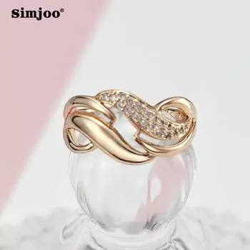 SIMJOO Цирконовое кольцо Женский модный дизайн Изысканное кольцо 6