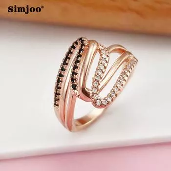 SIMJOO Цирконовое кольцо Женское модное индивидуальное волнистое кольцо 6