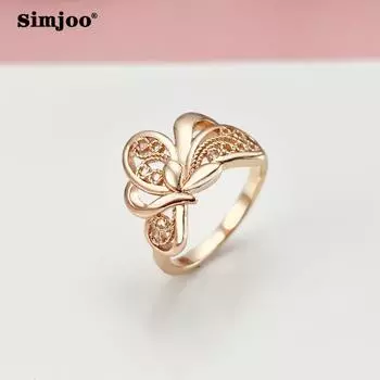 SIMJOO Fashion Trend женское кольцо с выдолбленным цветком 6