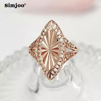 SIMJOO Fashion Trend женское кольцо с выдолбленным цветком 7