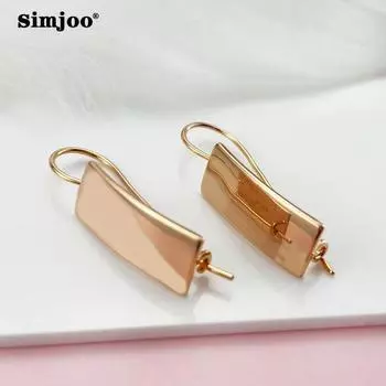 SIMJOO Индивидуальные серьги овальные гладкие серьги цвета розового золота темпераментные