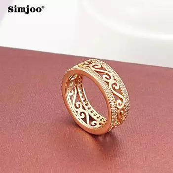 SIMJOO изысканное персонализированное женское кольцо из розового золота, свадебные украшения 6