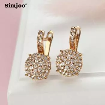 SIMJOO красивые женские модные серьги с цирконом в простом дизайне