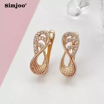 SIMJOO креативные серьги с цирконом цвета розового золота S стильные персонализированные серьги для женщин