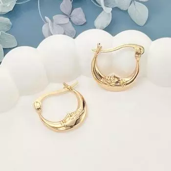 SIMJOO Лунные серьги с пряжкой, индивидуальные абстрактные короткие серьги для лица для девочек