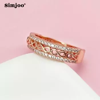 SIMJOO модное кольцо с цирконом с полой резьбой, ручные украшения 6