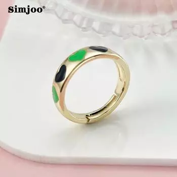 SIMJOO модное новое кольцо смешанного цвета с маслом и любовью, женское индивидуальное кольцо open