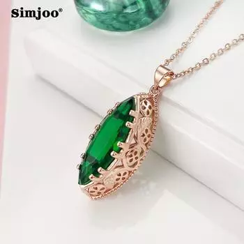 SIMJOO модное трехцветное ожерелье цвета розового золота с геометрическим рисунком красный