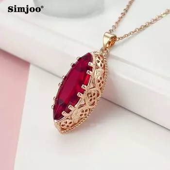 SIMJOO модное трехцветное ожерелье с геометрическим рисунком розового золота красный