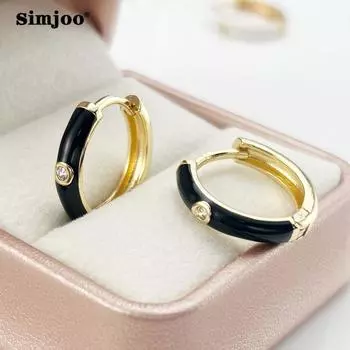 SIMJOO модные цветные серьги с масляным цирконием для женщин