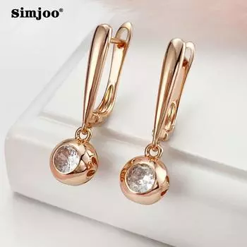 SIMJOO модные простые круглые шарики элегантные серьги из натурального циркона
