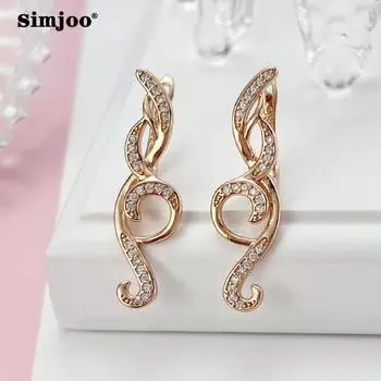 SIMJOO модные простые персональные серьги с цирконом, ювелирные изделия