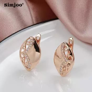 SIMJOO модные простые серьги из розового золота