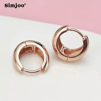 SIMJOO Модные серьги из розового золота Простые индивидуальные гладкие серьги в стиле хип-хоп
