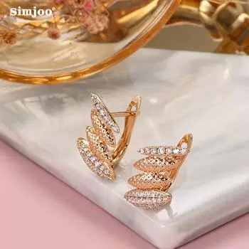 SIMJOO модные темпераментные серьги с цирконом женские индивидуальные простые геометрические серьги нерегулярной формы