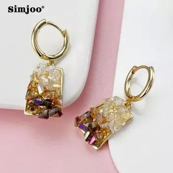 SIMJOO Модные универсальные темпераментные геометрические женские серьги