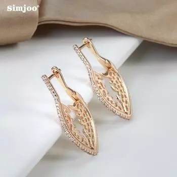 SIMJOO Модные винтажные серьги с цирконом с полым дизайном и геометрическими серьгами