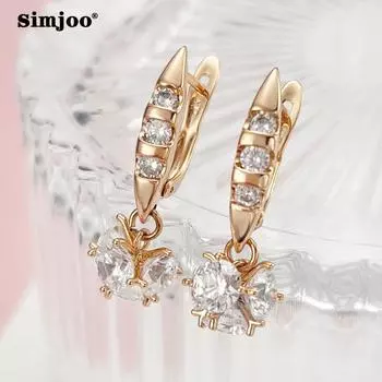 SIMJOO Модные женские серьги с несколькими сферами из циркона