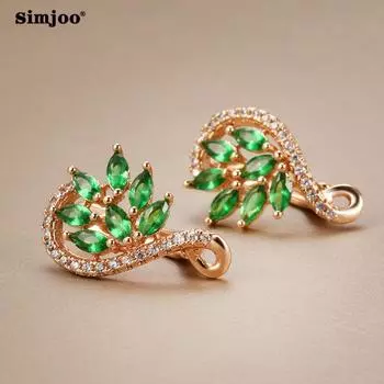 SIMJOO новые модные серьги с цирконом, простые серьги с зеленым цирконом в форме конского глаза