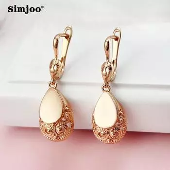 SIMJOO новый дизайн, гладкие полые модные многослойные серьги для женщин