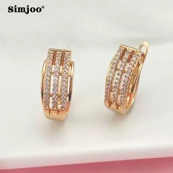 SIMJOO Простые серьги с цирконом, романтические модные серьги с полыми кристаллами