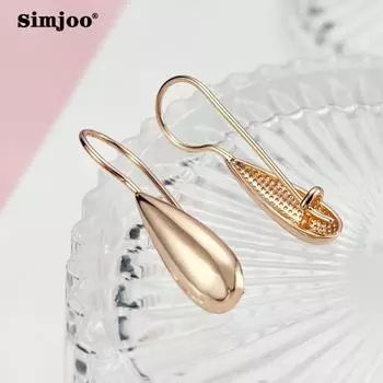 SIMJOO Простые женские серьги с полыми цветочными австрийскими кристаллами для вечеринки