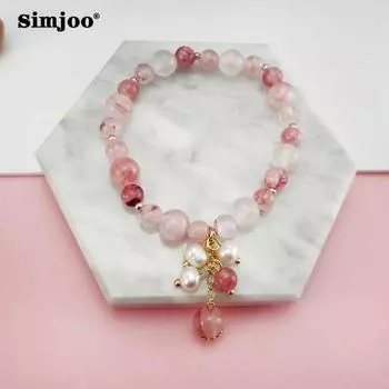 SIMJOO Розовый модный женский браслет