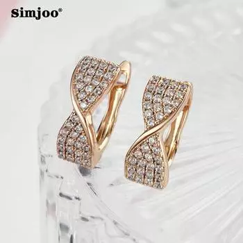 SIMJOO Серьги цвета розового золота Простые и стильные серьги