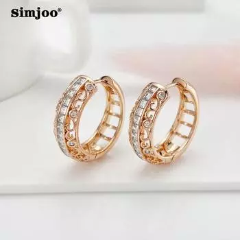 SIMJOO Серьги цвета розового золота с бриллиантами Серьги с застежкой Минималистичные персонализированные серьги