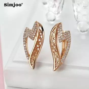 SIMJOO серьги с цирконием, индивидуальные, темпераментные, полые женские украшения